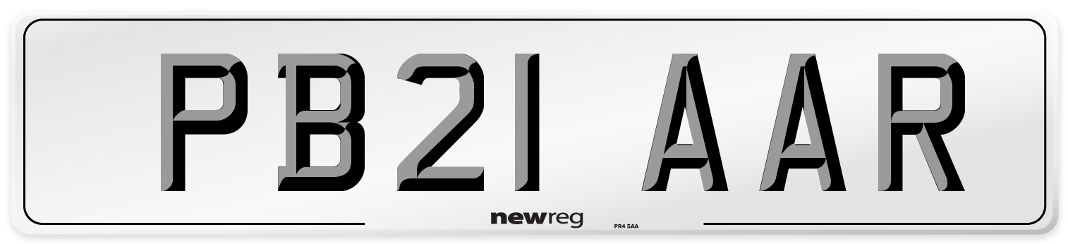 PB21 AAR Number Plate from New Reg